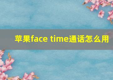 苹果face time通话怎么用